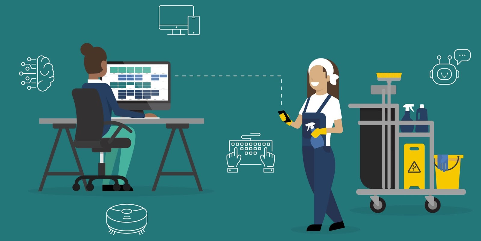 Digitale Reinigungskoordination mit KI-Unterstützung.