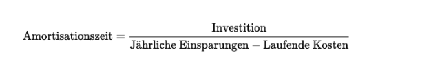 Berechnung der Amortisationszeit